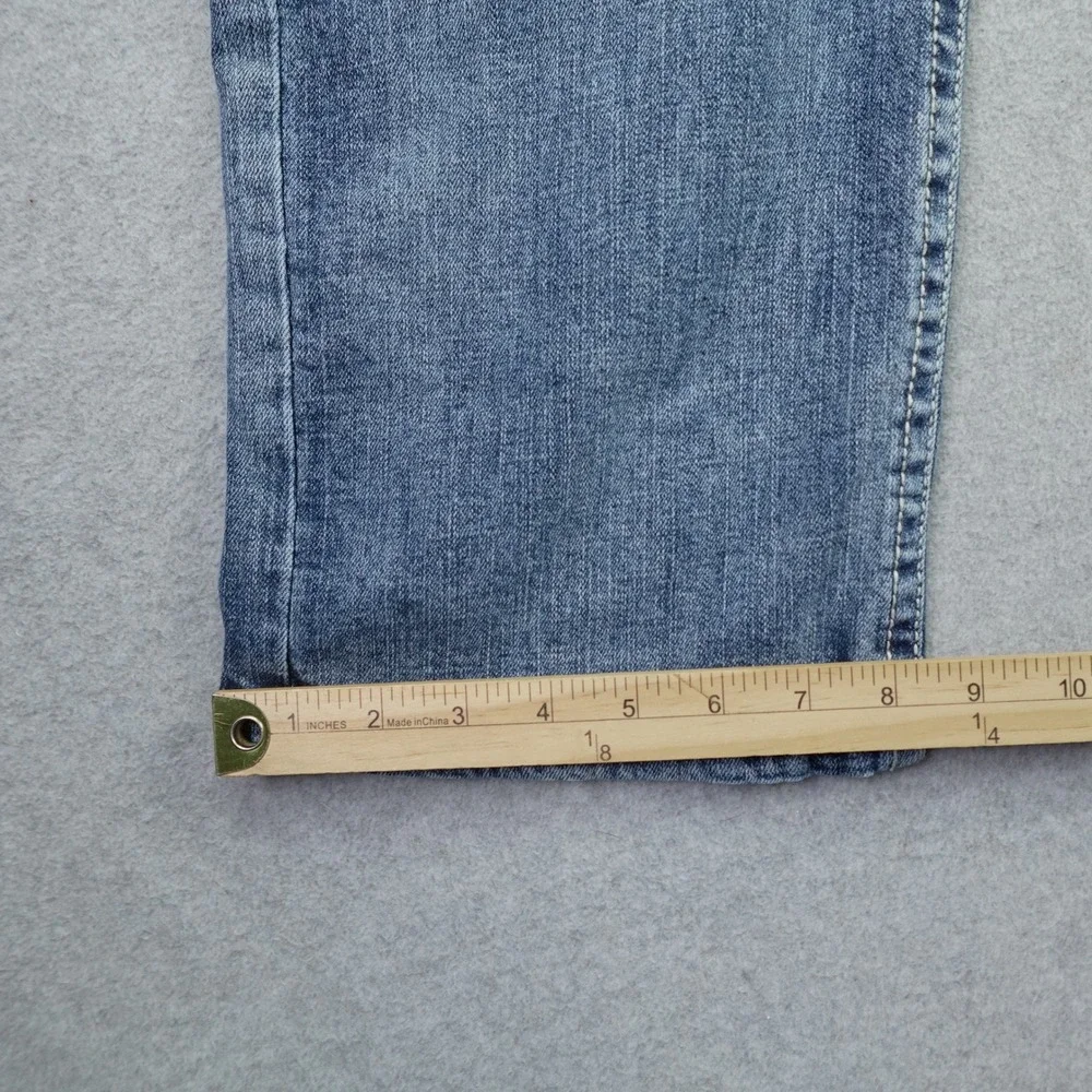 TK Axel Jeans Mens 32x32 Blue Faded Slim Boot Embroidered Flap Pocket